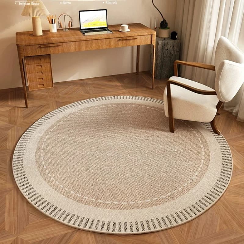 Minimalist Carpets for Living Room Retro Style Bedroom Decor Carpet Artistic Round Bedside Rug Home Thicken Anti-slip Floor Mat