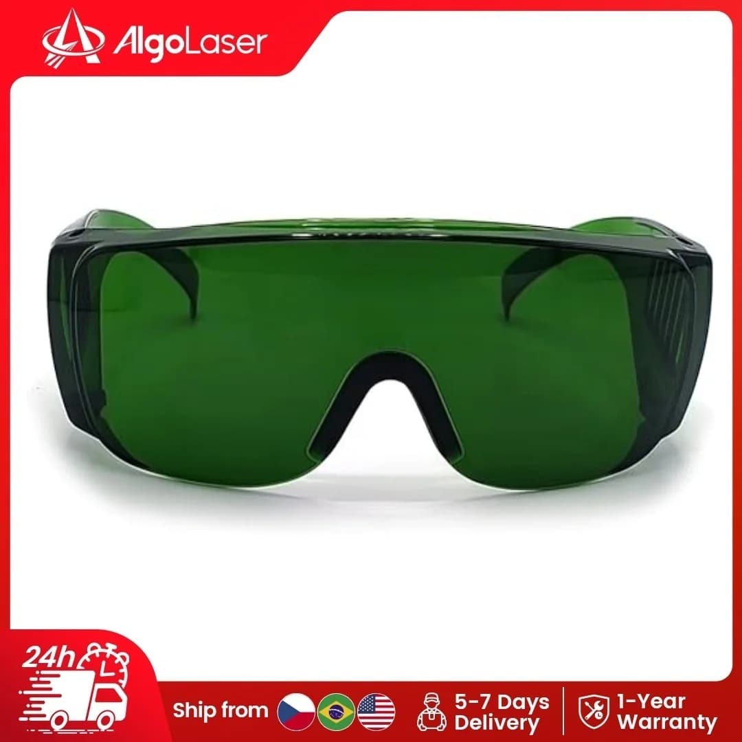 Professional Laser Safety Goggles for 1064nm Fiber Laser Engraver & Cutter, Anti-Fog Green Protective Eyewear for Laser Marking Welding