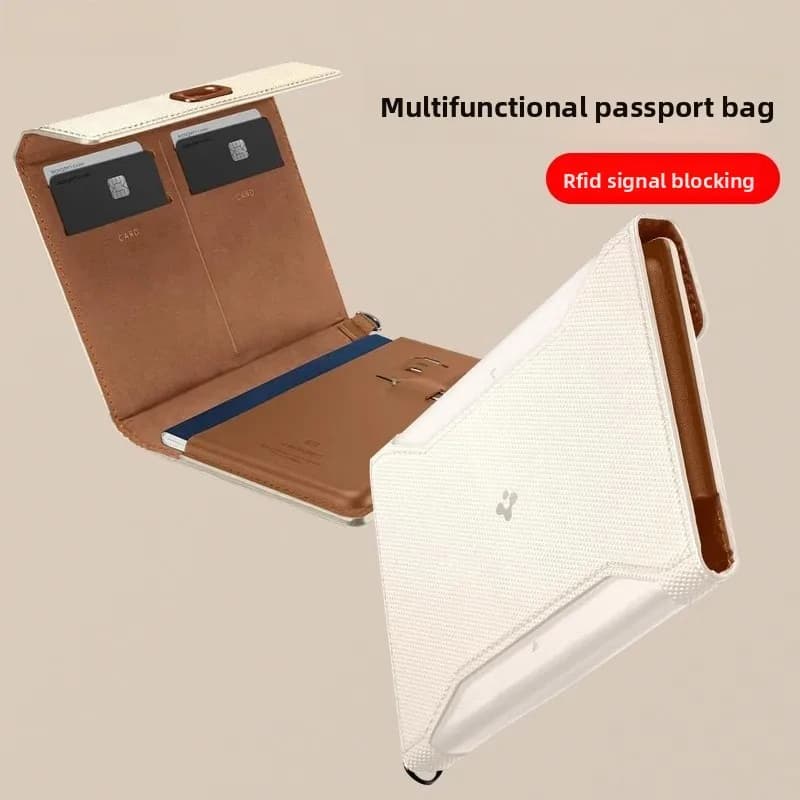 Porta Passaporto Spigen RFID Antifurto, Portafoglio Multifunzionale per Documenti di Viaggio e Carte per Viaggi Internazionali e Biglietti Aerei