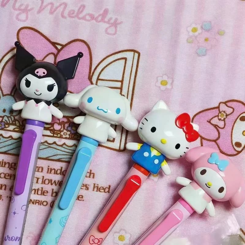 0.5mm Hello Kitty Black Gel Pen Smooth Fast Drying Kuromi Anime Action Figure Anime Merchandise Decoration Cute Stationery Gifts