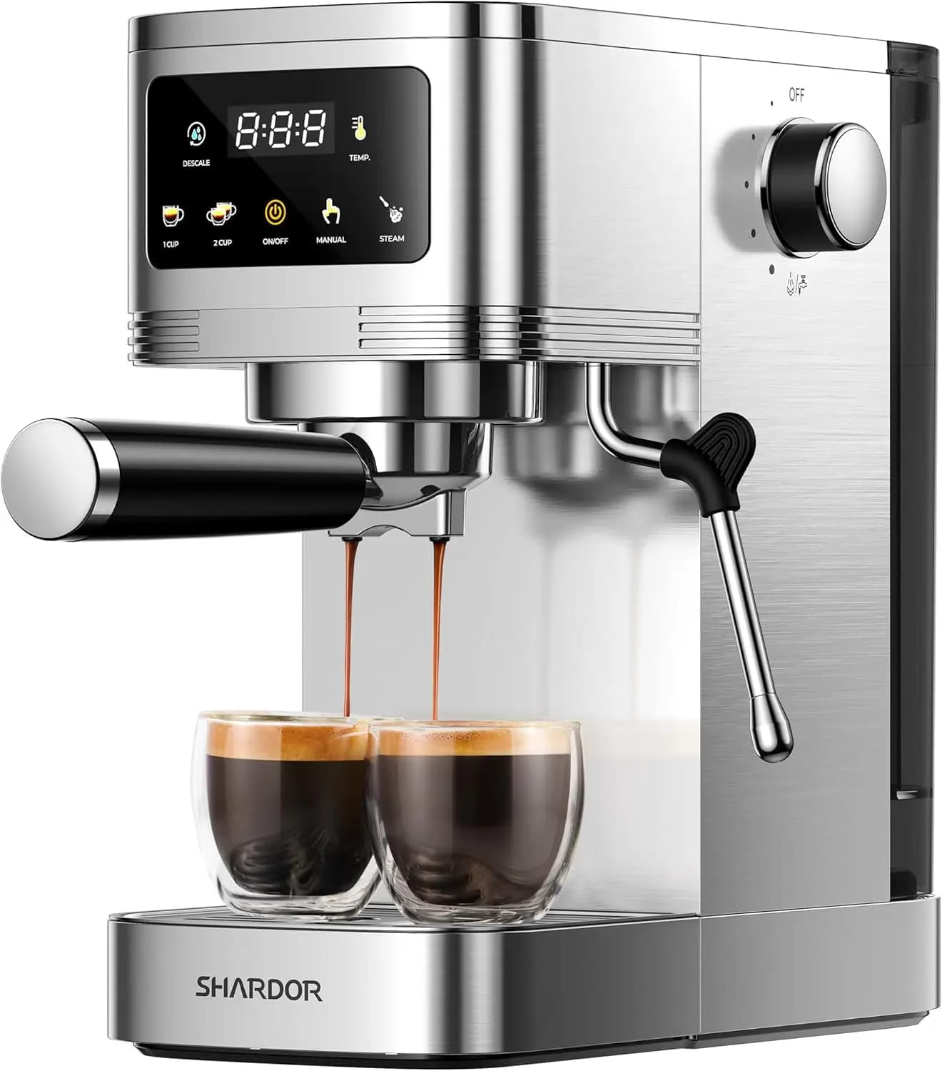 Macchina per Espresso 20 Bar con Montalatte e Touchscreen, Temperatura Regolabile per Cappuccino e Latte
