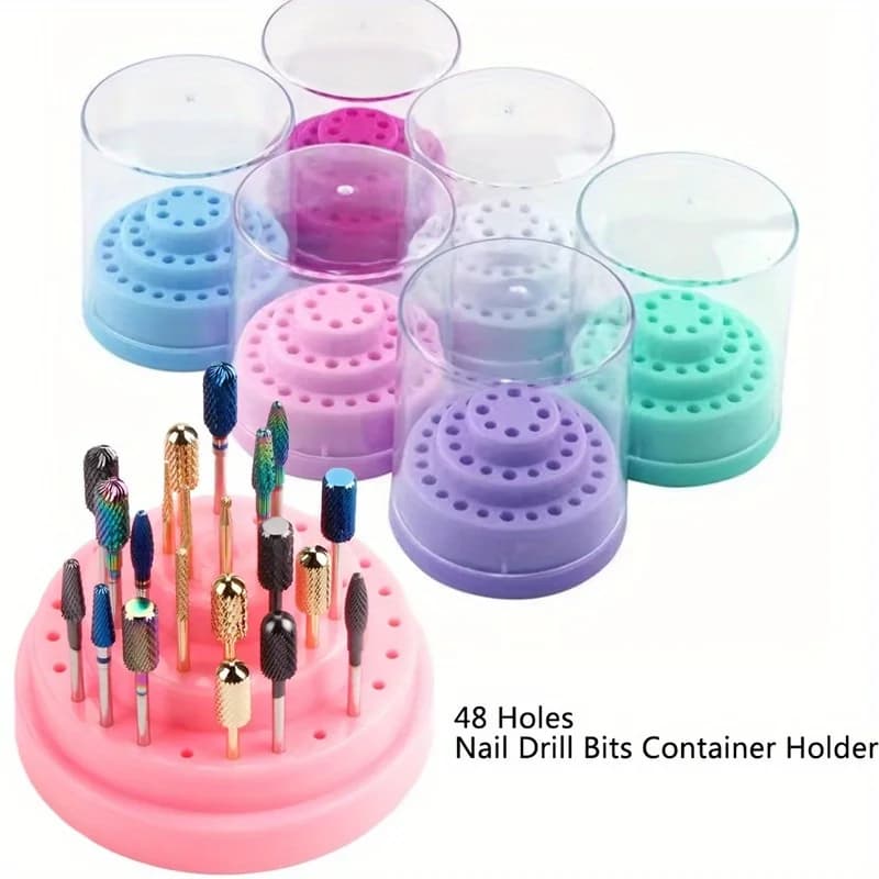 1 pz Porta Punte per Trapano Unghie XC Grit, Scatola Copripunte Conica in Acrilico, per Manicure Pedicure Nail Art, Senza Odore, Accessorio per Macchina, Kit Utensili