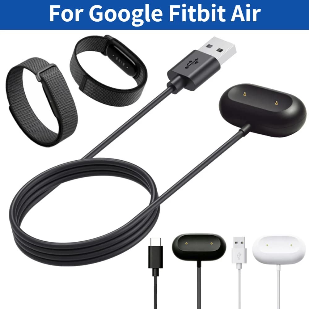 Google Fitbit Air Fast Charger Cable USB-A Type-C Magnetic Charging Dock Replacement Charger Base Smart Watch Accessories