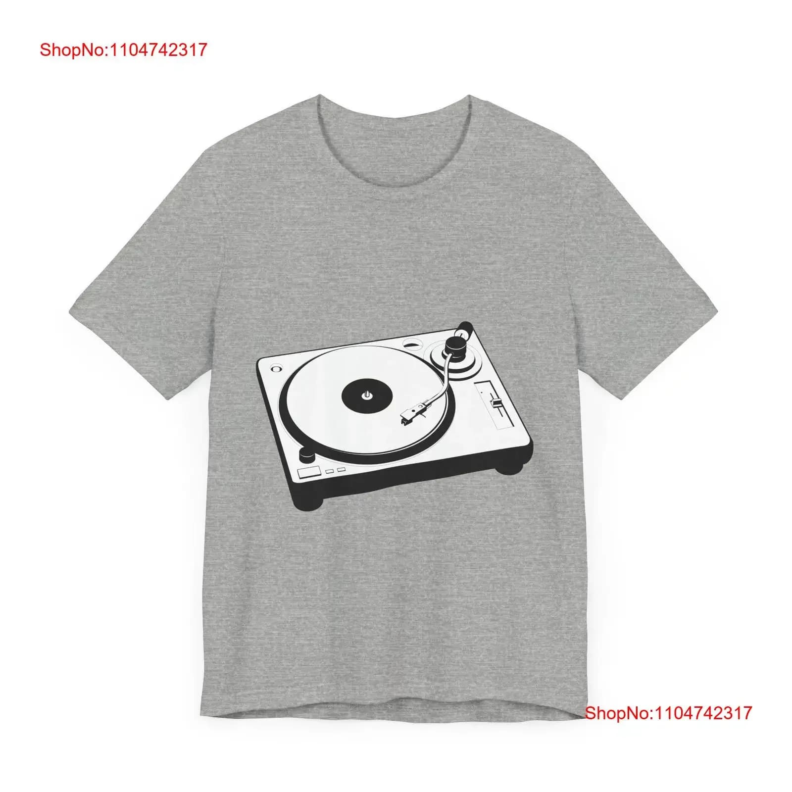 POP Culture Classics Turntable Jersey T Shirt vintage Washed Breathable Soft Slightly Casual Versatile Stylish fashion Unisex