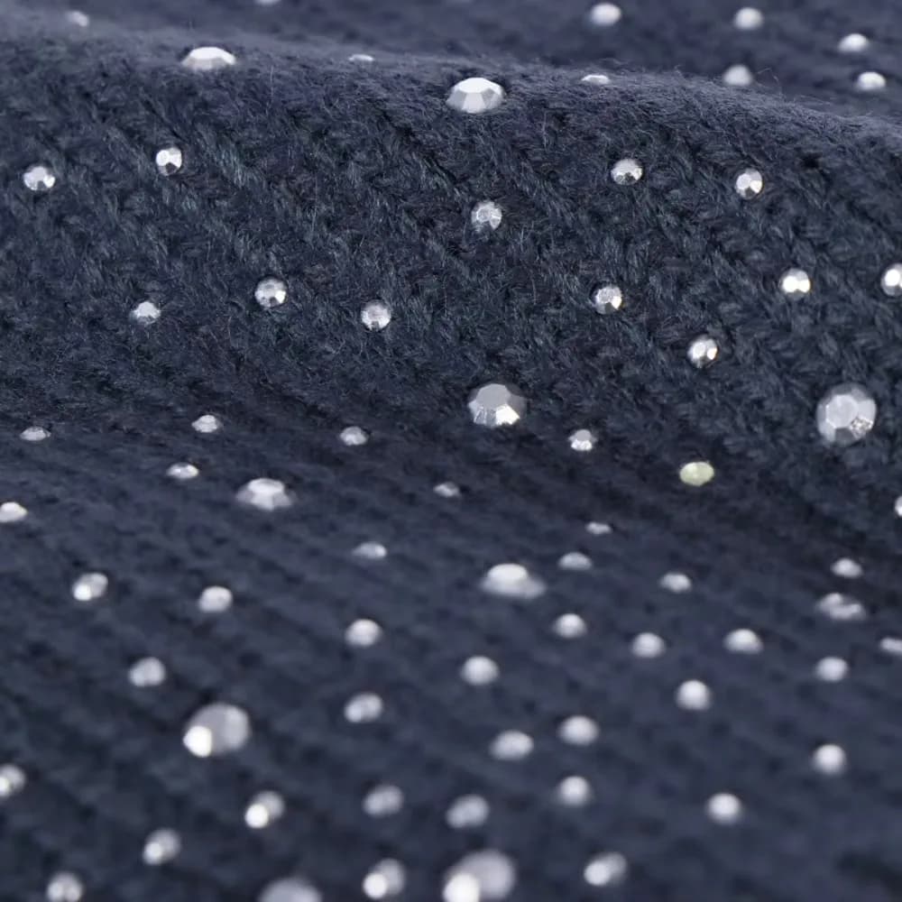 Fashion Stylish & Shiny Women Knitted Cap Cotton Rhinestone Decor Beanies Hat Warm Stretchy Winter Fall Hat Unisex