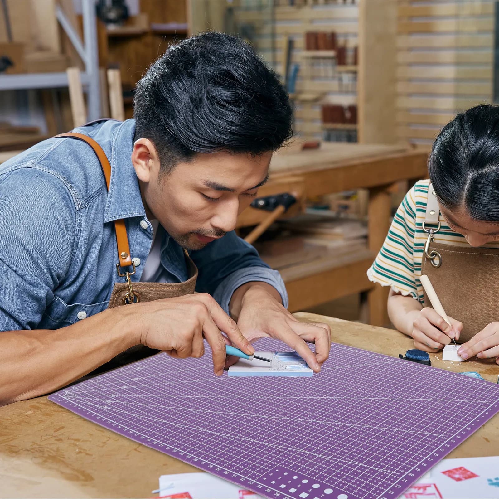 Tappetino da Taglio A3 Antiscivolo a Doppia Faccia in Plastica per Artigianato, Cucito, Quilting e Tessuti - Professionale