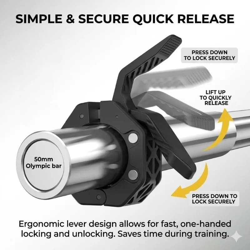 Magnetic Quick Release Barbell Collar 5cm Nylon Safety Lock Dumbbell Clamp Weightlifting Home Gym Core Training Powerlifting