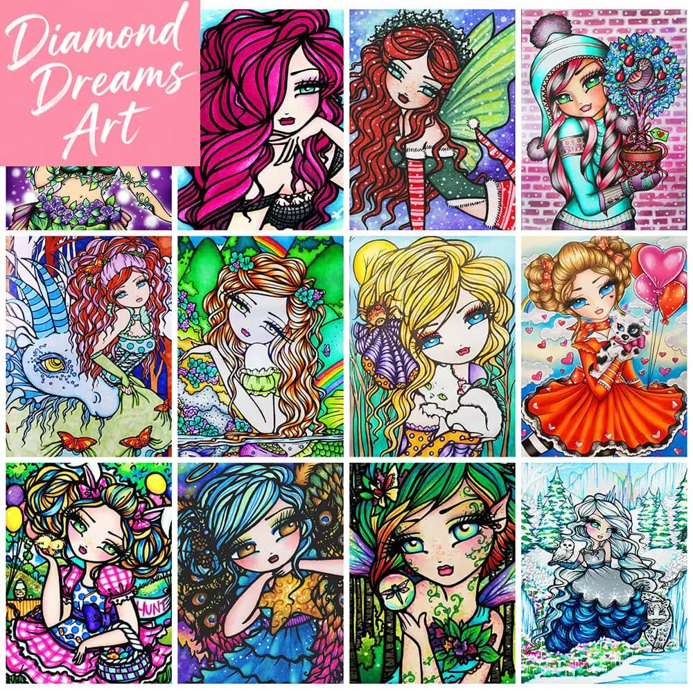 Dipinto Diamantato 5D Senza Cornice, Ritratto di Ragazza, Nuovo Arrivo, Mosaico Quadrato Completo, Set per Ricamo a Punto Croce per Bambini, Arte da Parete