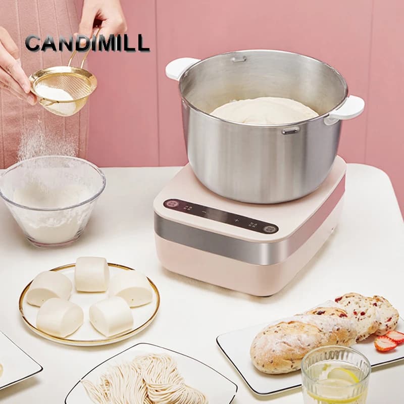 CANDIMILL Impastatrice per pasta domestica da 5 litri Miscelatori per farina Miscelatrice automatica per fermentazione della farina ​ Macchina per mescolare la pasta