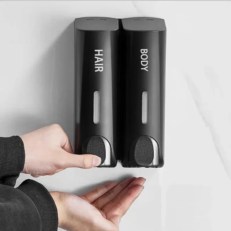 Dispenser per doccia con camera da 350 ml Dispenser per shampoo e balsamo a parete, dispenser per shampoo senza trapano per bagno hotel