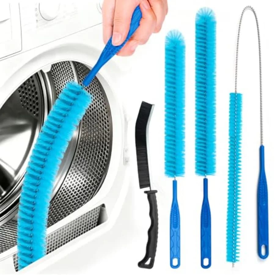 Dryer Vent Cleaner Kit Refrigerator Coil Cleaning Brush Includes Dryer Vent Brush, lint Brush for Dryer, Drain Cleaning Brush,