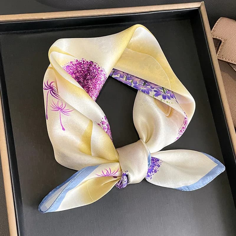 Lady Hair Dot Scarf Female Silk Square Scarves Head Wraps for Women Bandana Fashion Foulard Shawls Female Neckerchief Summer