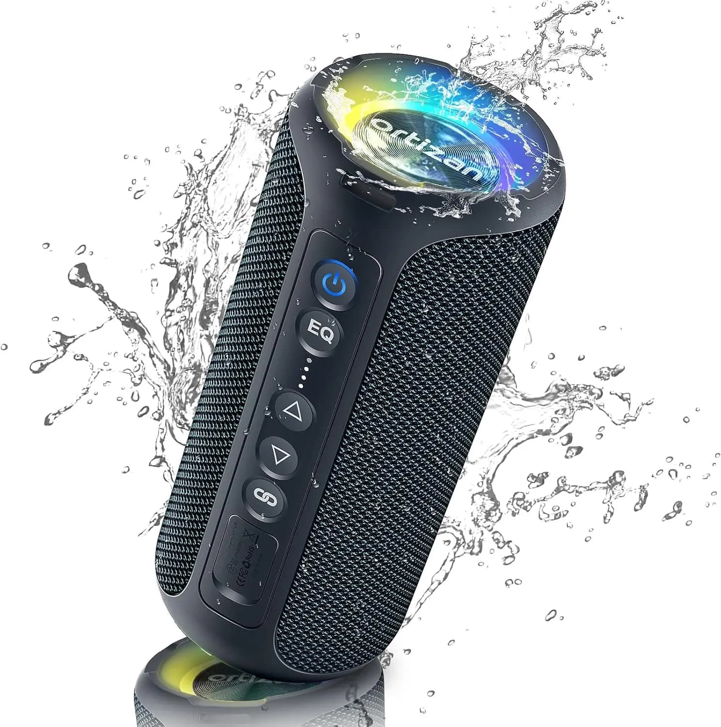 Altoparlanti Bluetooth Ortizan Altoparlante stereo wireless portatile da 40 W con suono forte IPX7 Carillon LED per bassi profondi con doppio abbinamento impermeabile