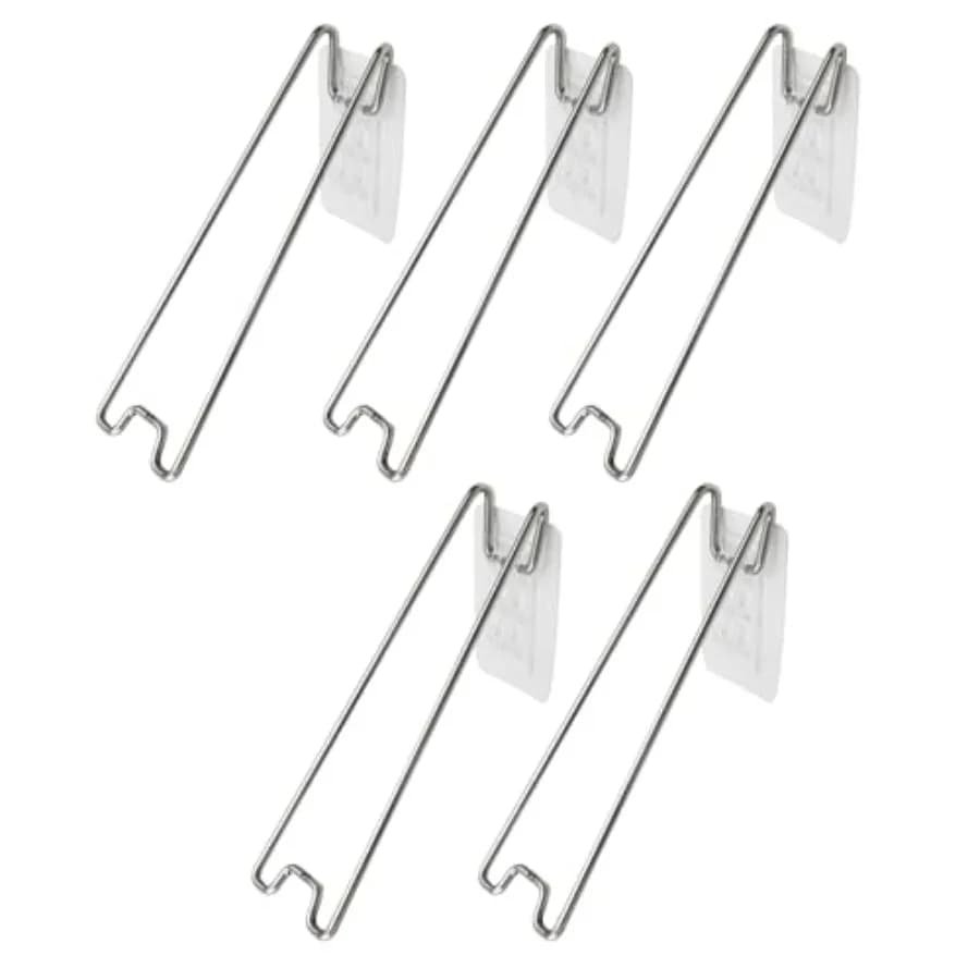 Confezione da 5 Supporti Adesivi in Metallo per Cornici - Espositore da Tavolo per Foto, Arte, Dipinti, Altezza 18 cm, Nero