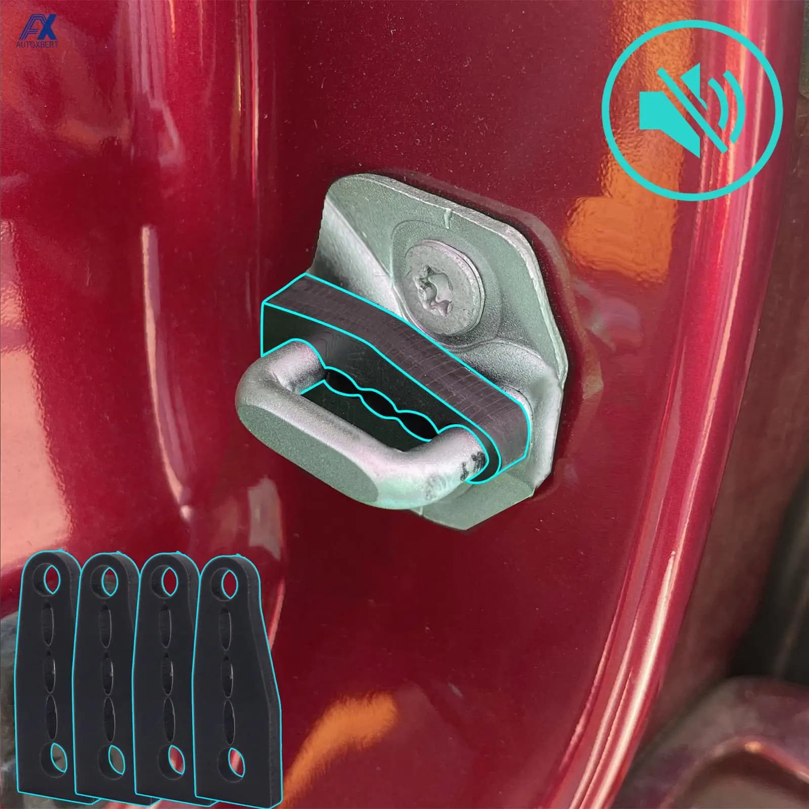 Ammortizzatore sonoro Buffer serratura porta per Ford Fiesta Fusion Mondeo Rattling STOP Screaks insonorizzati Guarnizione sordo Deadener Suono