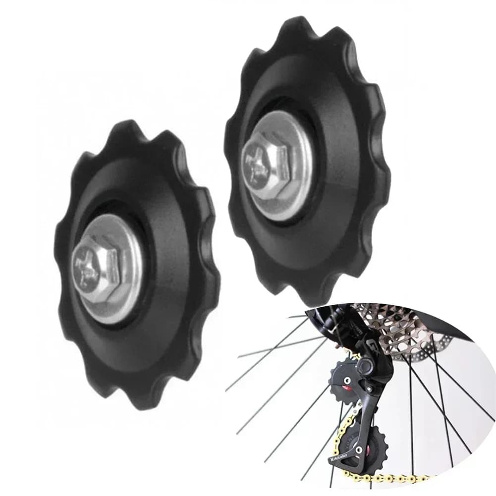 2/4pcs 10T MTB Bici Jockey Ruote Mountain Road Biciclette Deragliatore Posteriore Guida Puleggia Rullo Tenditore Cuscinetto Parti di Plastica Nere