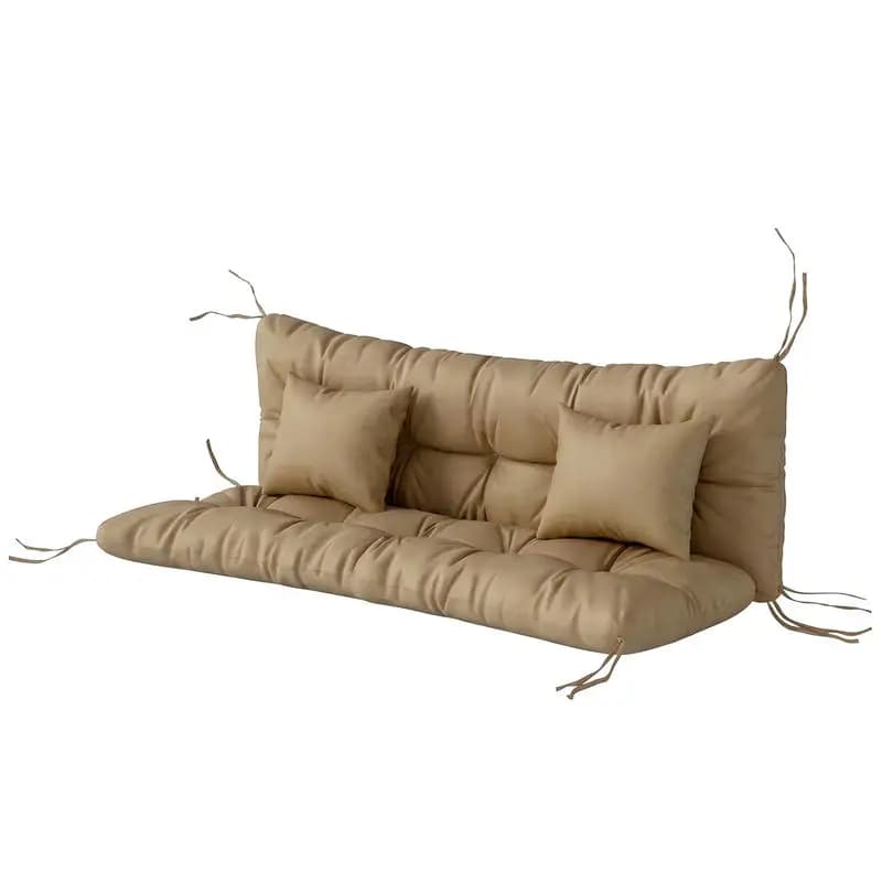 Outsunny Set di 4 Cuscini di Ricambio per Schienale e Seduta, Cuscini per Sedie da Giardino con Lacci, Kaki