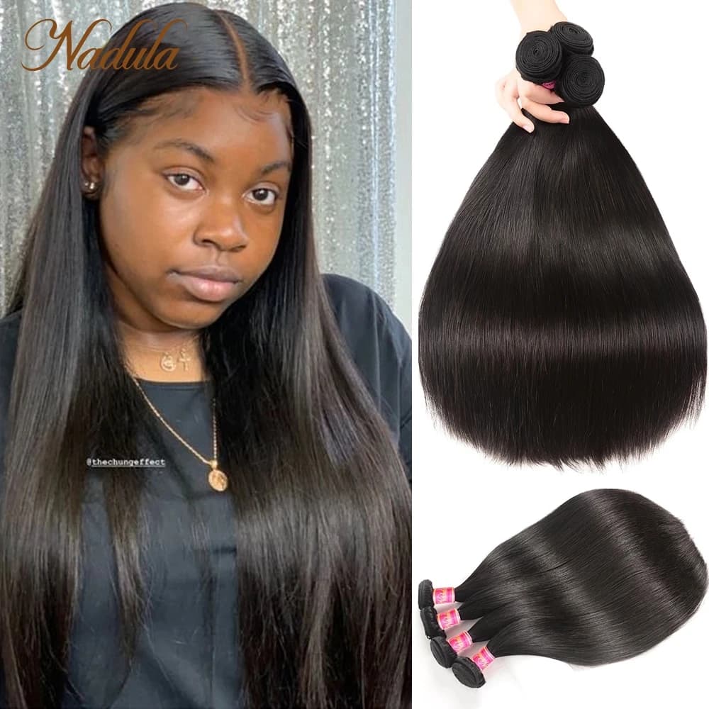 Brazilian Hair Fabric Nadula 3 packs/4 straight/low body/wave deep/hair Culry double texture human hair 100% Remy