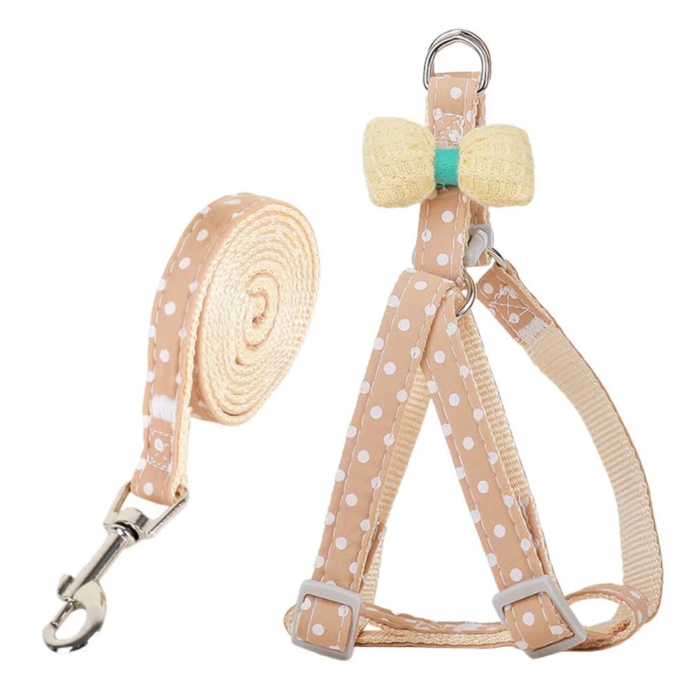 Fashion Bow Dog Harness Breathable Anti Break Dog Chest Walking Cat Harness Pet Supplies