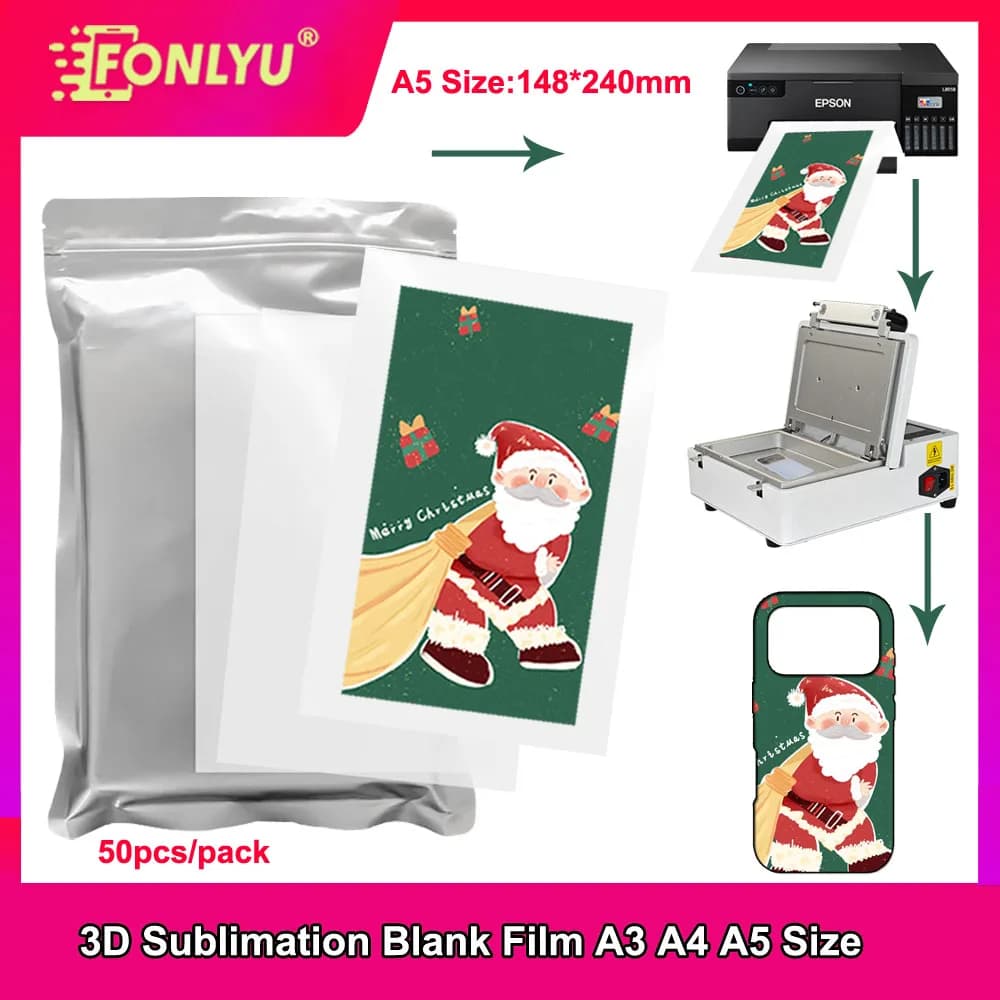 A5 A4 A3 Formato 3D Pellicola di sublimazione Carta per trasferimento di pressa di calore Custodia per telefono vuota Stampa per iPhone 17 14 13 Pro Max Cover fai da te