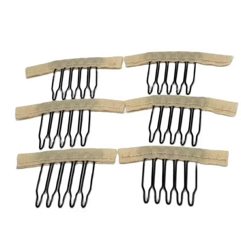700 pcs Blonde Cloth Combs 5 Teeth hair clips for full lace cap accessories