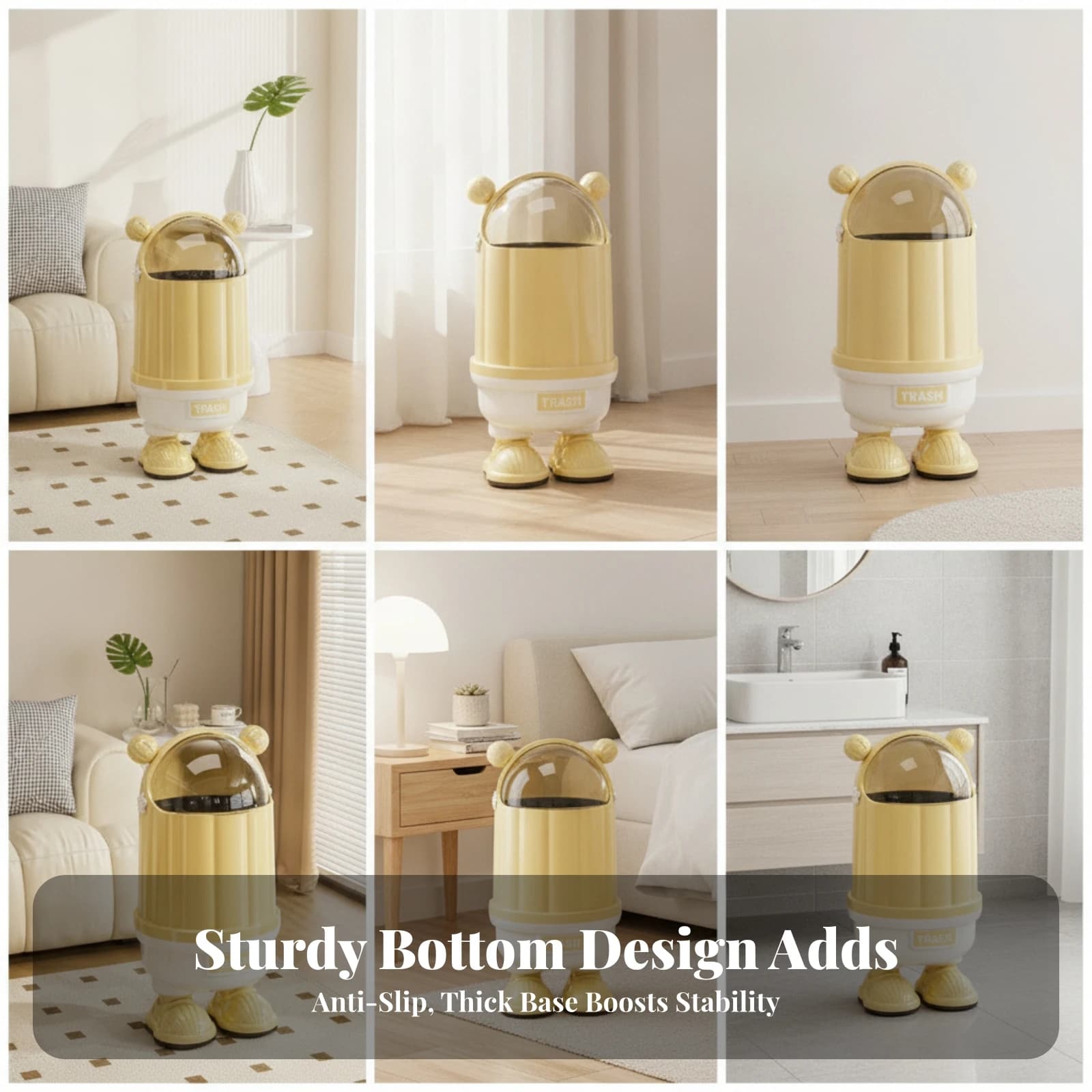Cactus Trash Can Cylindrical Decorative Trash Can Wastebasket Bin Indoor for Bedroom