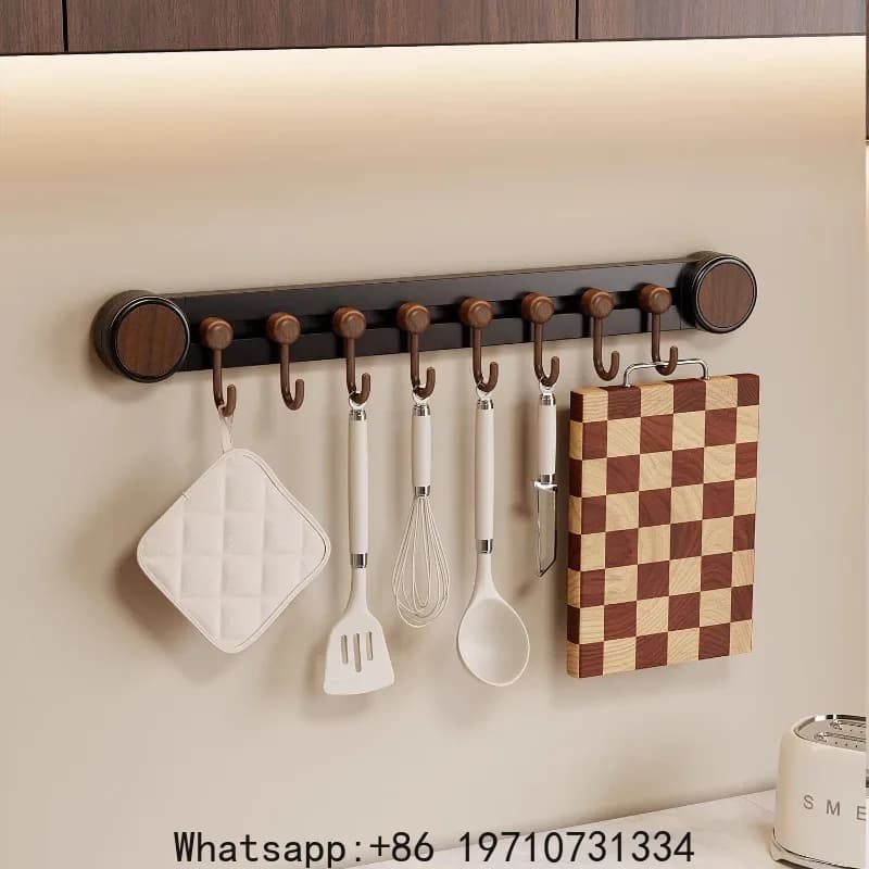 Kitchen rotating suction cup removable hook antique style non-punching wall hanging spatula spoon