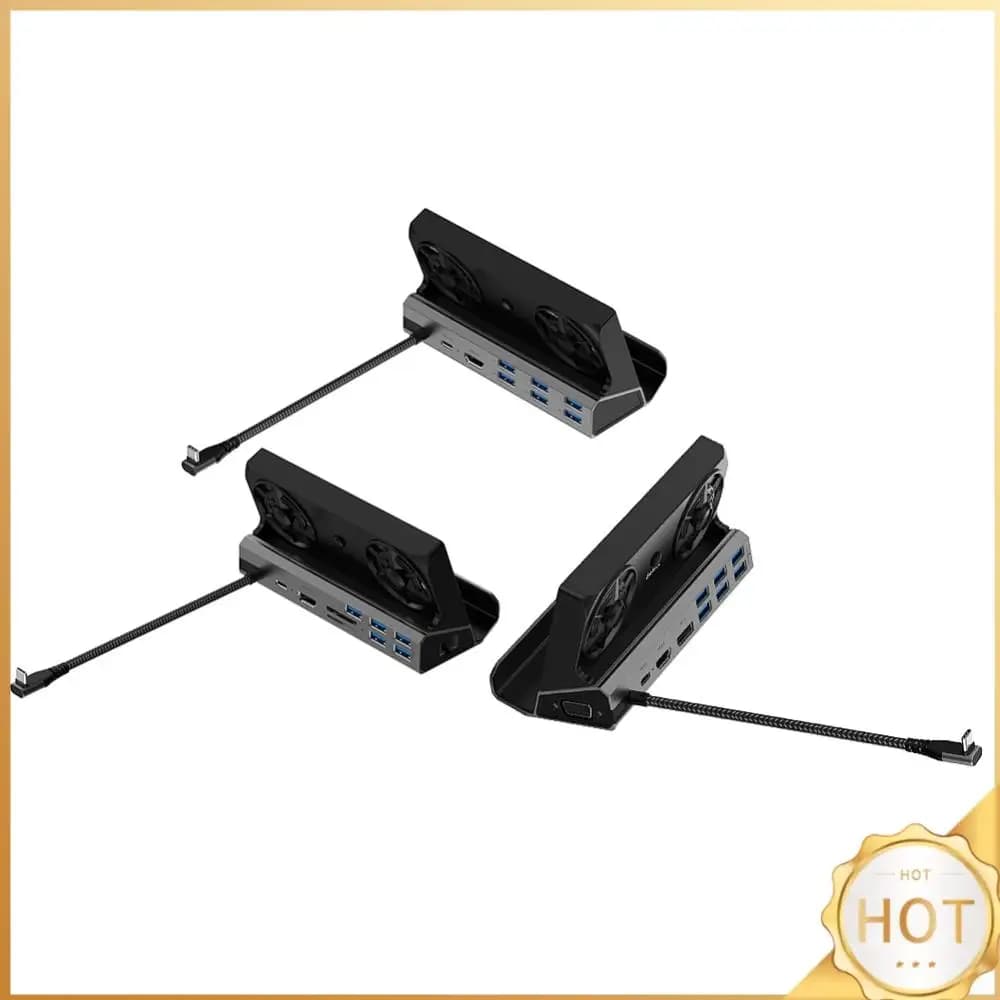 Docking Station USB-C 4K 60Hz con Gigabit Ethernet 1000Mbps, Supporto Docking Type-C USB 3.0 2.0 PD 100W per ROG Ally Gaming