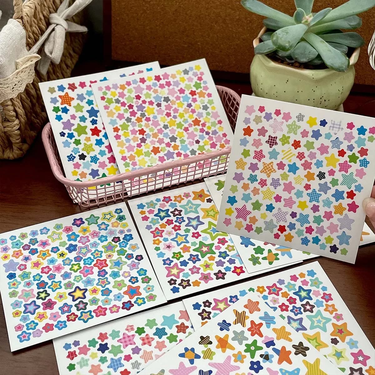10sheets Deco Star Sticker Set Mini Stickers for Scrapbooking Stationery Diy Phone Luggage Laptop Suitcase Decal