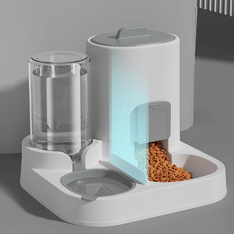 Alimentatore per gatti, ciotola per cani, ciotola per gatti, cibo liscio e fornitura d'acqua, distributore d'acqua due in uno, ciotola per gatti, forniture per animali domestici