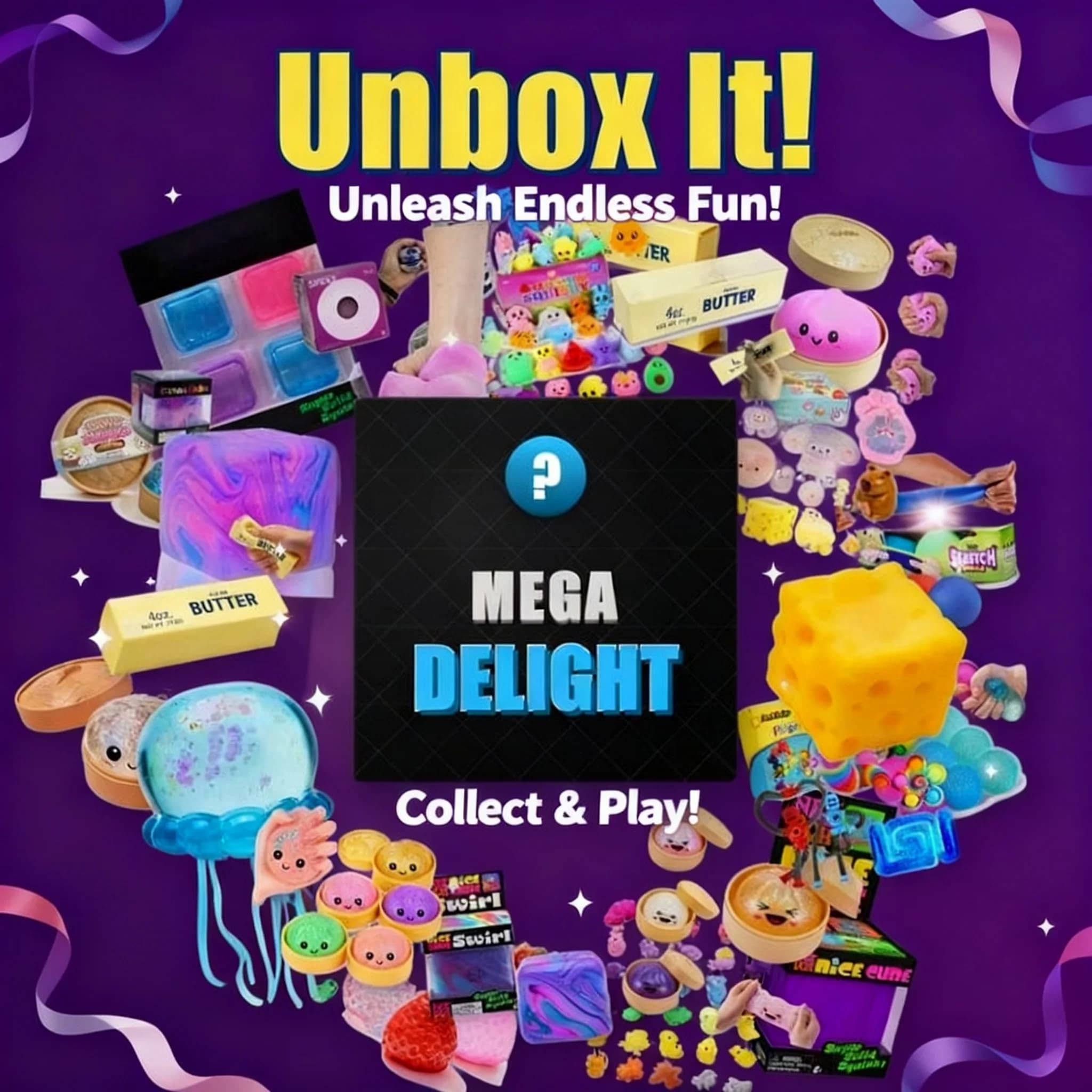 Cute Surprise Fidget Toy Stress Relief Funny Mix Squishy Blind Box Random 1 Pcs Guaranteed Squeeze Toy