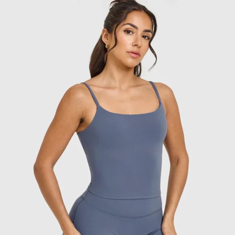 Softmotion Gilet medio con spalline Gilet sportivo da yoga da donna con reggiseno incorporato Canotta fitness Reggiseno sportivo push up Allenamento Corsa Top da palestra