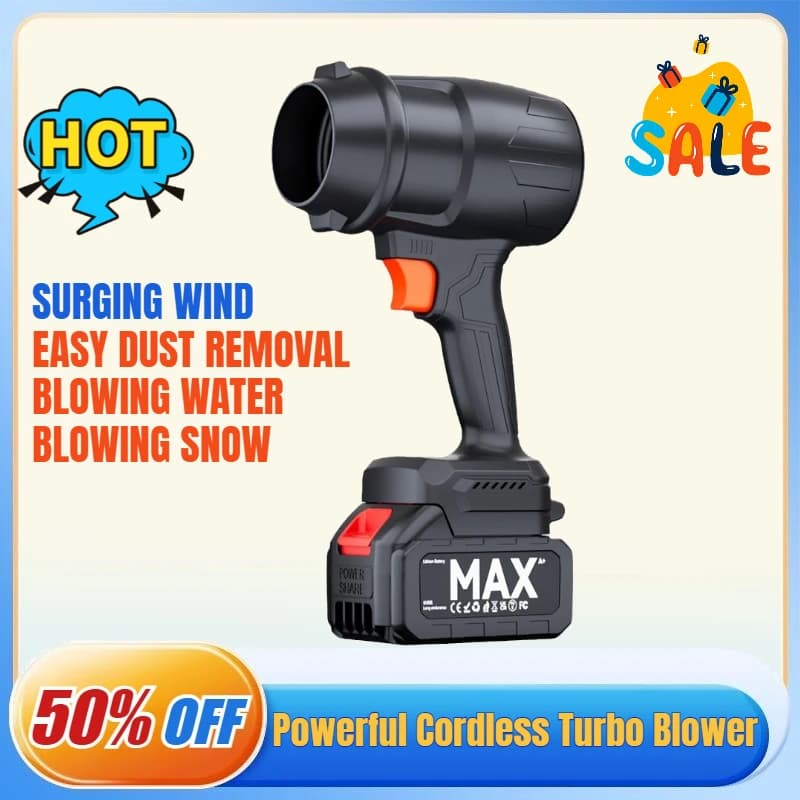 Powerful 21V Cordless Turbo Blower Handheld Electric Turbo Jet Fan Car Dryer Snow Dust Blowing Cleaning Tool for Makita Battery