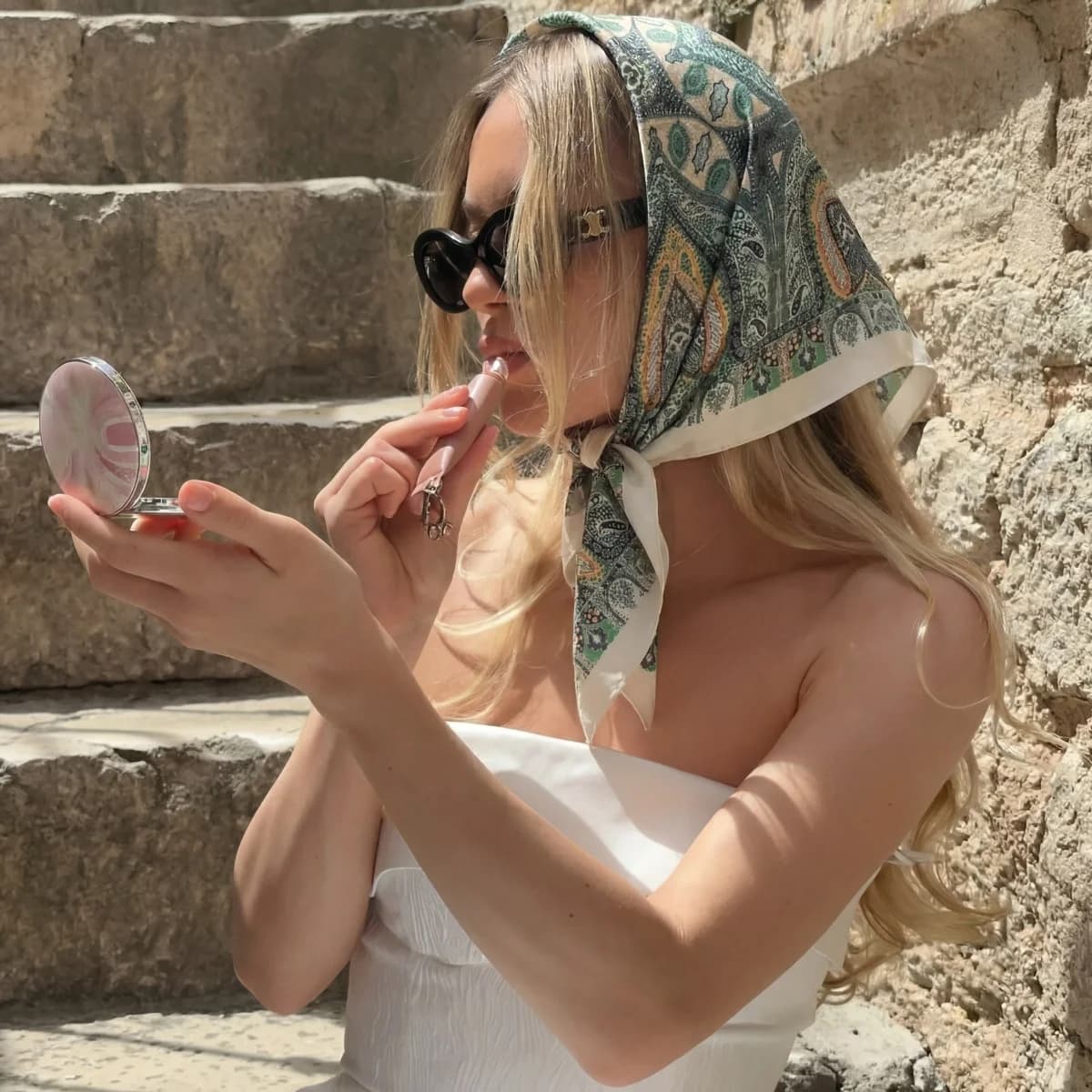 Sciarpe alla Moda 70*70cm per Donne, Stola Stampata in Seta Satinata, Hijab, Bandana Femminile, Sciarpe Quadrate di Lusso per Signore
