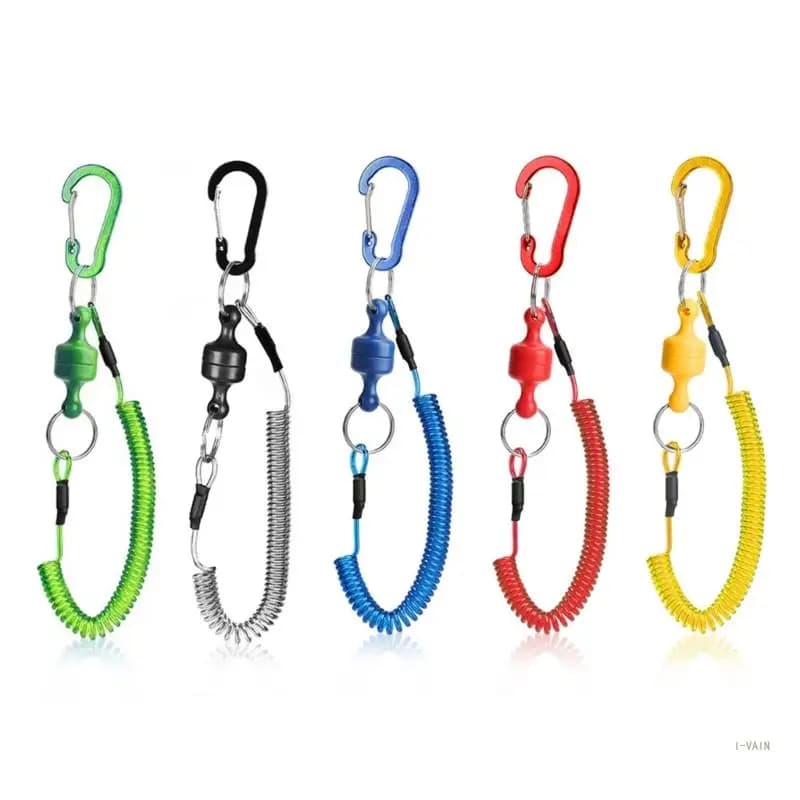 M5TC Supporto per rilascio rete magnetica da pesca Corda sicurezza con clip magnetica Guadino
