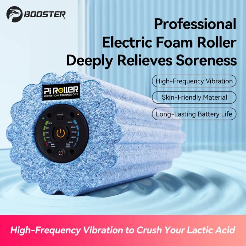 BOOSTER Professional Electric Foam Roller Yoga Pillow Mace Massage Roller Muscle Relaxing Legs Solid Foam Roller