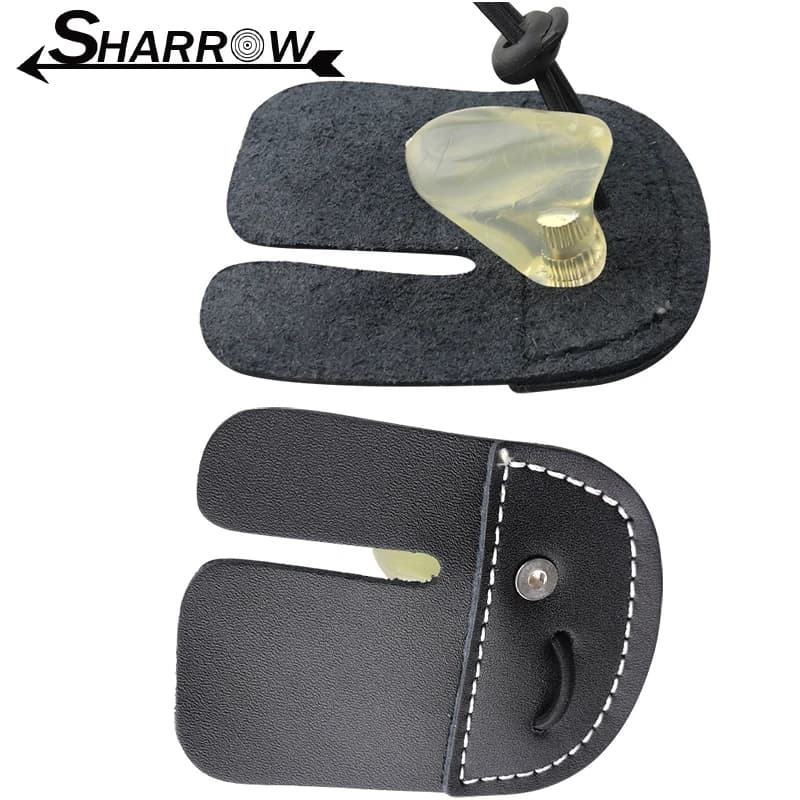1 pezzo di protezione per le dita in pelle di mucca protezione per le dita per tiro con l'arco a strato singolo per accessori per bersagli da caccia con freccia e arco per adulti