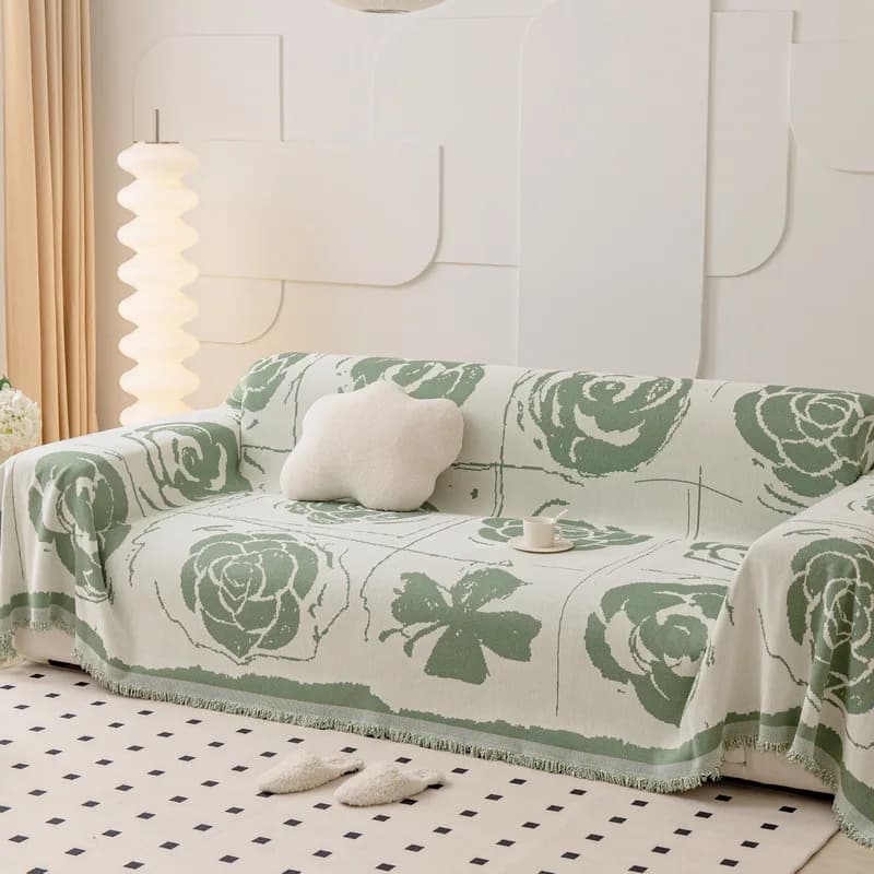 Fodera per divano in ciniglia con motivo floreale Coperta per divano in tessuto Copertura completa Asciugamano per divano universale Fodera per cuscino per divano antipolvere