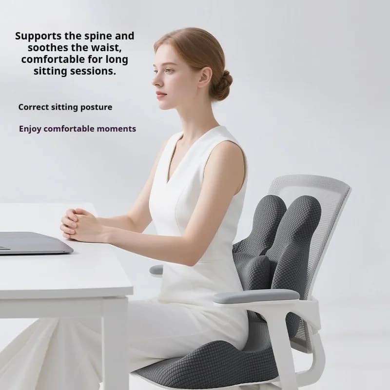 Cuscino Ergonomico per Sedia da Ufficio, Supporto Lombare, Schienale in Memory Foam, Soluzione per Emorroidi, Cuscino per Studenti