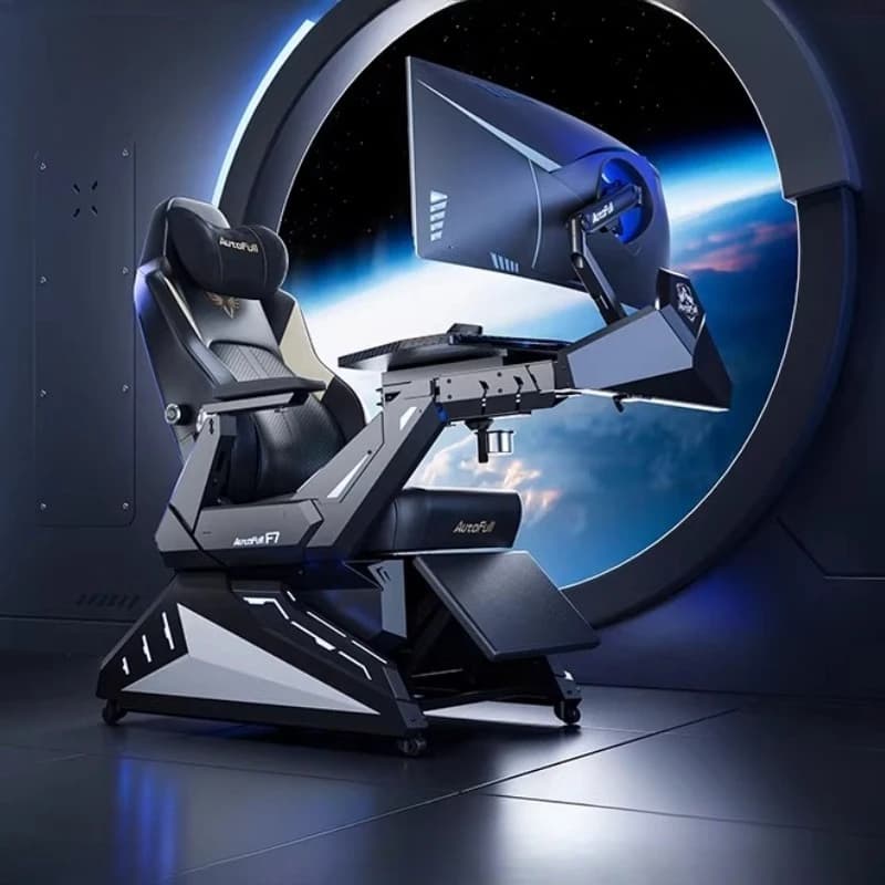 Sedia Ergonomica da Gaming e Ufficio, Postazione E-sports, Cabina Spaziale, Poltrona per Computer, Sedia Ergonomica