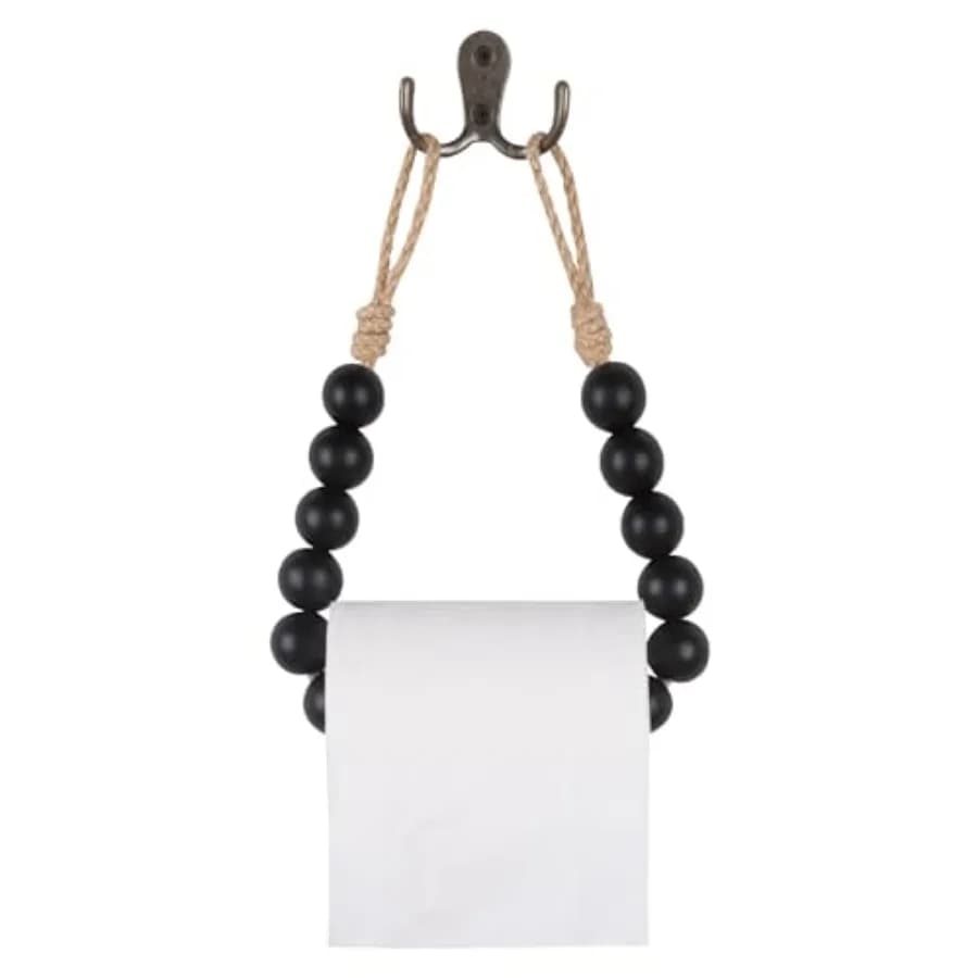 Toilet Paper Holder Natural Bead Toilet Paper Roll Holder Toilet Paper Holder Wall Mount Toilet Tissue Holder Bathroom Towel Ho