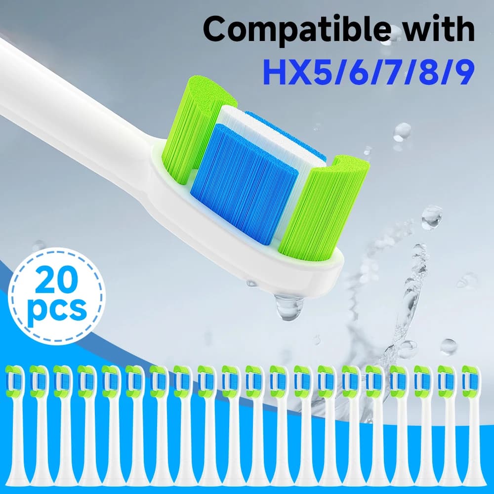 4/8/12/20 pezzi Testine di ricambio per spazzolino compatibili con la testina di ricambio per spazzolino elettrico Philips 6500 6100 5300