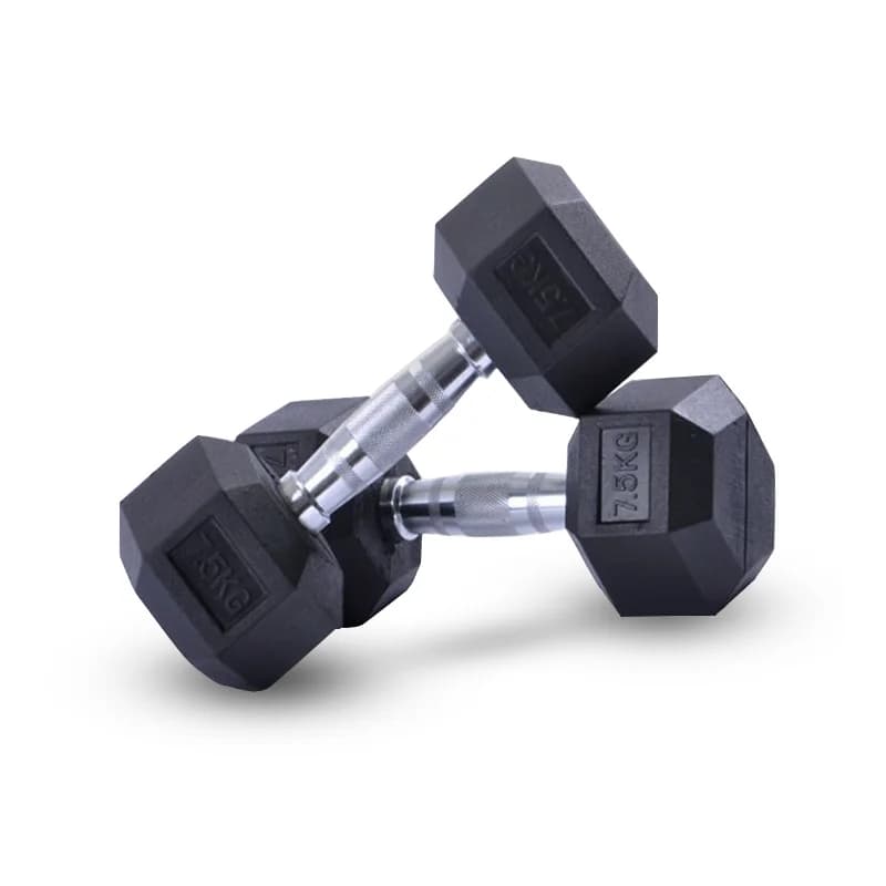Basics Weight Fixed Weights Black Rubber Coated Hex Dumbbellspromote sales