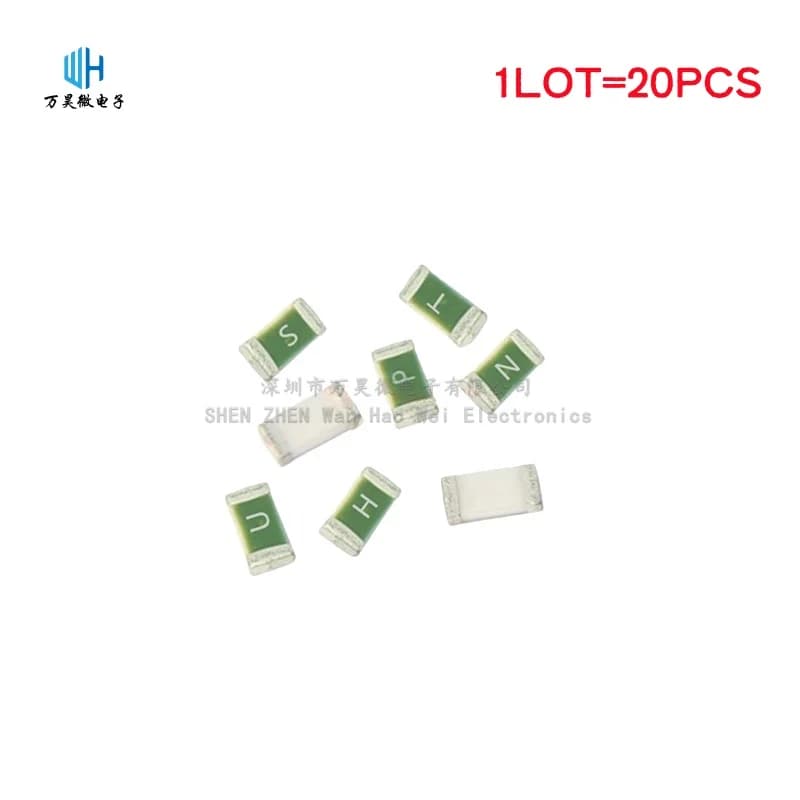 20PCS Fusibile SMD One-Time 1206 3216 0.25A 375MA 0.5A 0.75A 1A 2A 3A 7A 8A 10A 15A 20A 30A Fusibile per montaggio superficiale in ceramica ad azione rapida