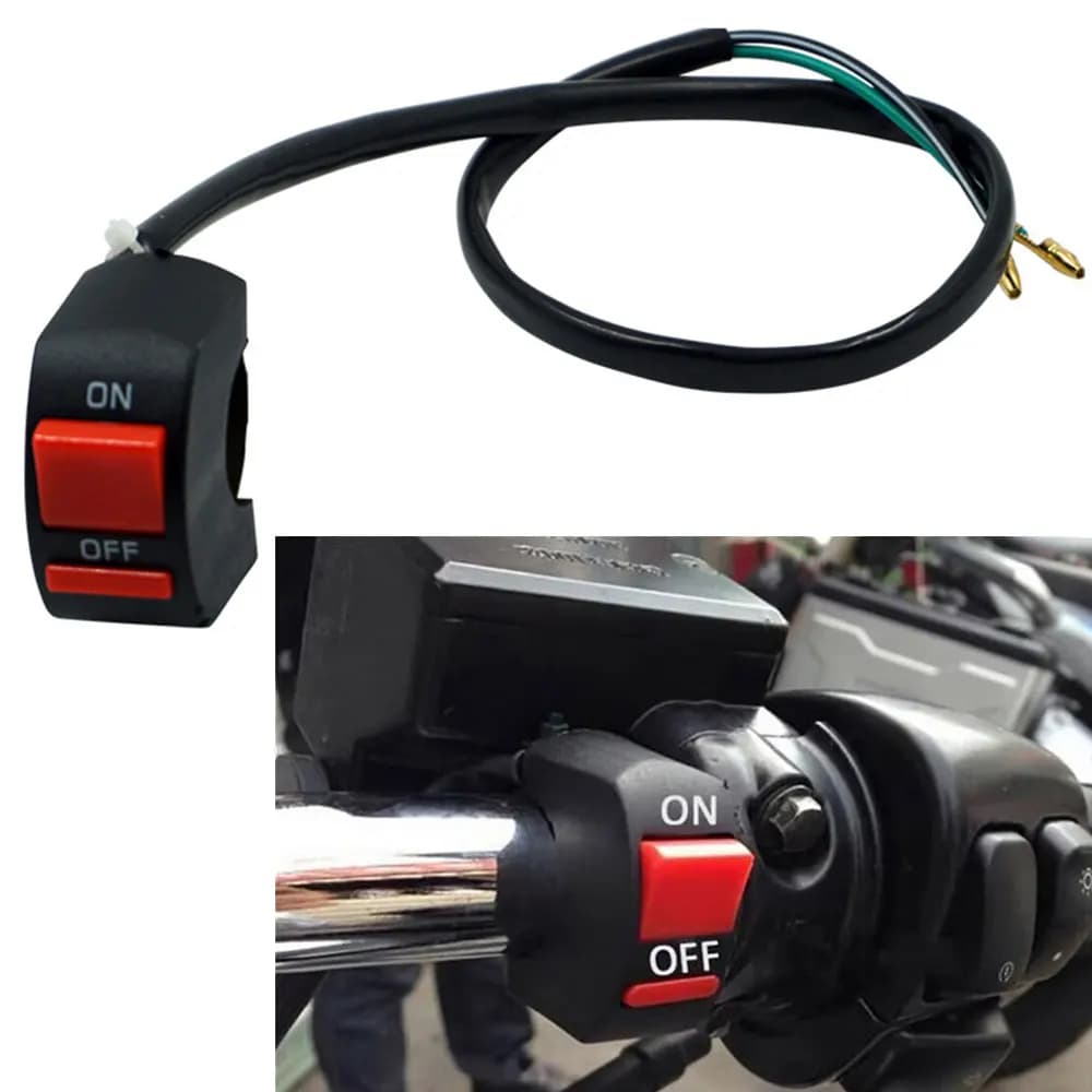 Motorcycle Handlebar Flameout Switch Motorbike ON OFF Button for Moto Bike Headlight Signal Lamp Universal Control DC12V/10A
