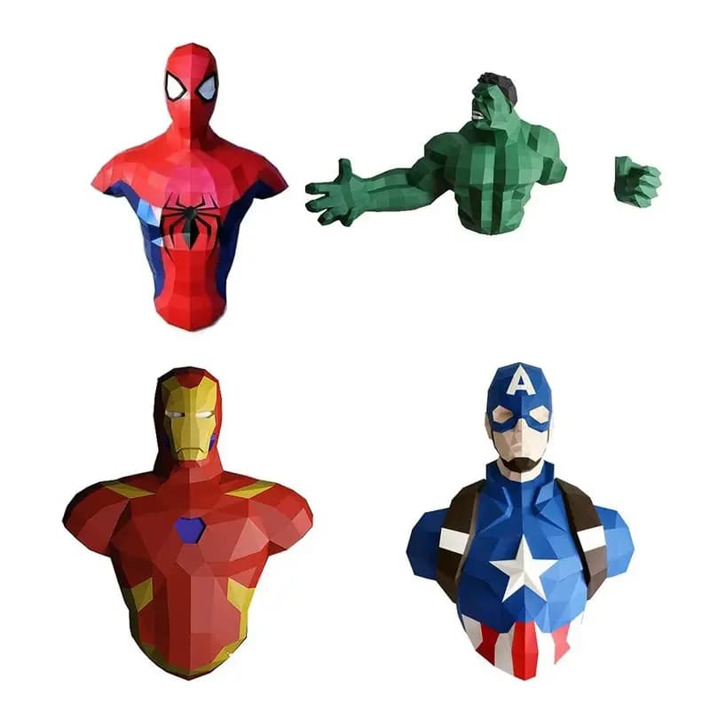 Nuovo modello Deadpool carta 3D ornamento di Halloween modello supereroe fai da te Hulk decorazioni per la casa soggiorno decorazione della parete artigianale 2025