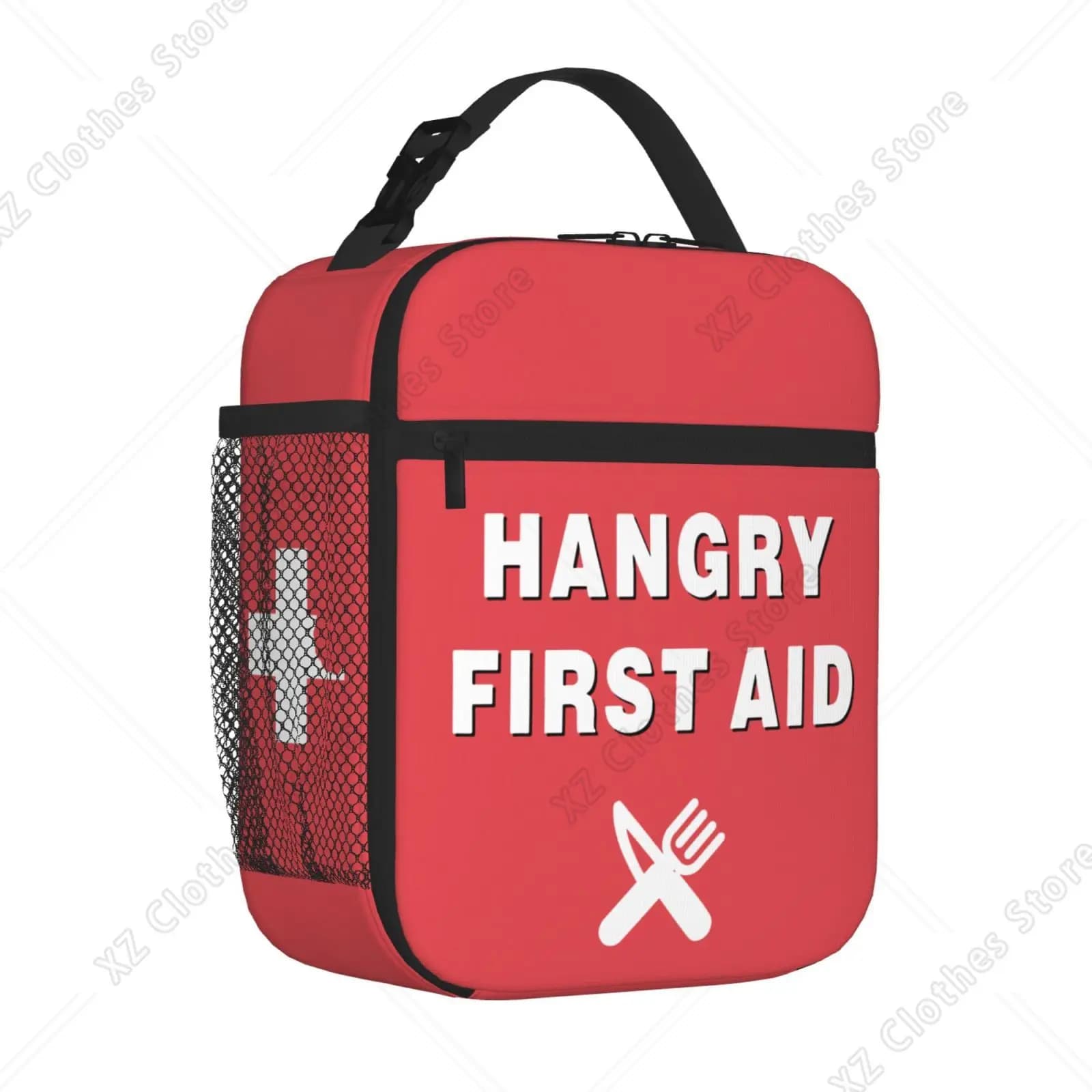 Divertente Borsa Termica per Pranzo 'Hangry First Aid' - Kit di Emergenza per Snack, Borsa Portatile Riutilizzabile per Pranzo, Regalo per Donne, Uomini e Bambini