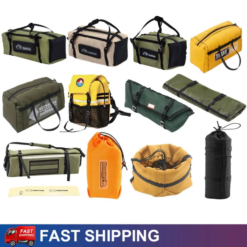 Borsa da viaggio/zaino/sacco a pelo in scala 1/10 per RC Crawler, accessori decorativi e di aggiornamento per auto RC TRX4 SCX10 RC4WD D90