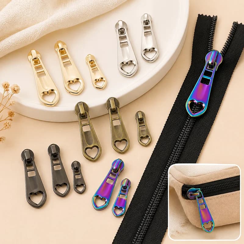 10/20/30Pcs No3/No5 Nylon Zipper Sliders Zip Puller Replacement Clothes Bag Repair Kit Sewing Accessories Head Parts Pouch DIY