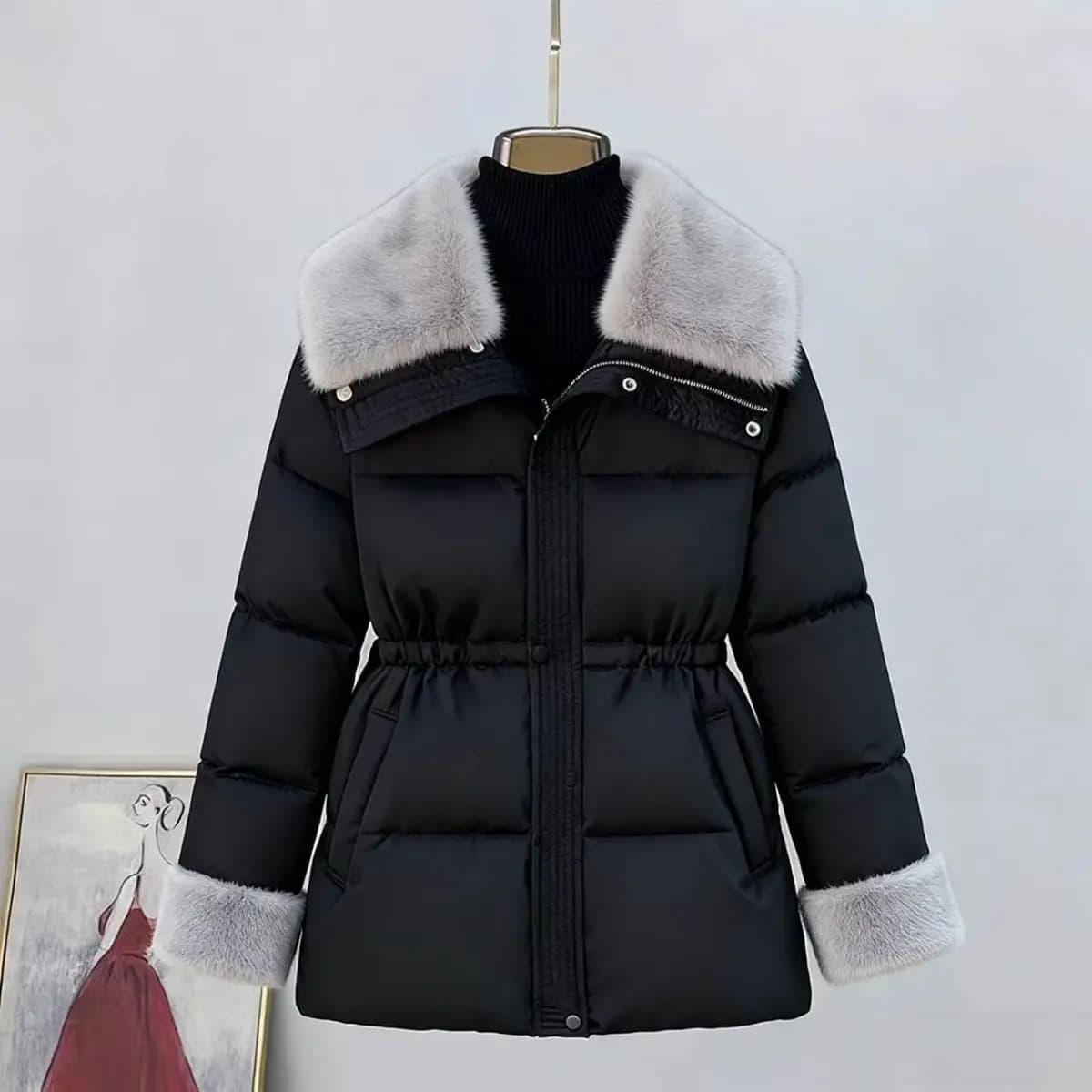 Lungo Imbottiture Cappotto Donna Parka Giacca a vento con risvolto 2026New Giacca imbottita in cotone Capispalla invernale femminile Mamma Moda Cappotto da donna Top